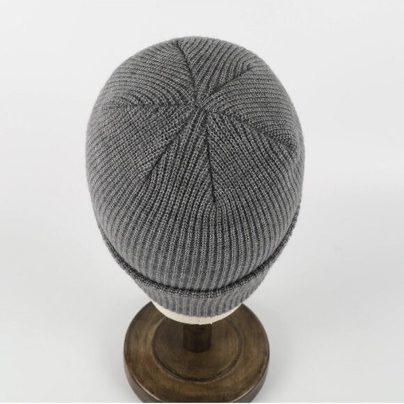 Classic Ribbed Knit Beanie 2pcs-(black + Green) - Picture 3 of 6